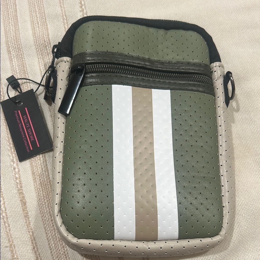 Stylish Green and Tan Men's Bag
